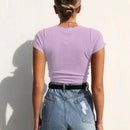 Cropped Regata Feminino Decote V com Amarração Frontal - Slim Streetwear Verão 2024