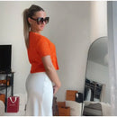 Knitted Sequined Crop Top Women Casual Slim Fit Square Collar Sleeveless Backless Bodycon Vest New Fashionable Ladies Basic Tops