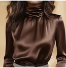Elegant Long Sleeve Loose Blouse Women 2025 Autumn Winter Ladies Tops Casual
