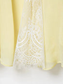 Vestido Curto Feminino Amarelo Chic com Alças e Renda - Sexy Cor Sólida Costas Abertas Praia Férias 2026