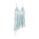 Vestido Feminino Elegante de Cetim com Renda Assimétrica - Sexy Festa Noite