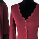 Casual Knitwear Lace V-Neck Cardigan Women Slim Solid Long Sleeves Commuting Cropped New Outwear Women's Knit Cardigan Top 2026