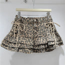 Y2k Denim Sexy Pleated Ruffle Mini Skirts for Women Summer 2025 New Fashion Lace-up Slim Low Waist Vintage Jean Short Skirt