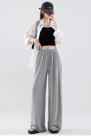 ay Wide Leg Pants Women's High Waist Loose Drapey Cool Casual Trousers Modal Cotton Comfortable Breathable Straight Cut