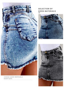 2025 Mini Skirt Women's Wash Mini Female Short Skirts Summer Women's Sexy Denim Skirt Skirts for Women Knee Length Casual