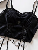 Womens Spaghetti Straps Tops Sexy Backless Bralette Breathable Comfortable Underwear Gothic Vest Short Style Crop Top Streetwear