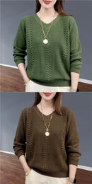 V-neck Knitted Sweater Autumn Popular Women's Clothing Foreign Style Inside with Solid Color Bottoming Shirt Top Jumpe Homme