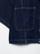 Women Casual Navy Blue Denim Shorts Set V-neck Short Sleeves Cropped Shirt High Waist Solid Color Shorts Skirt Female Suits