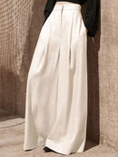 Wide Leg Pants Women Full Length High Waist Baggy Casual Solid Minimalist Pantalones De Mujer Thin Elegant Ropa Vintage Ladies