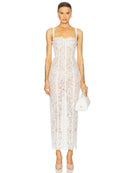 Vestido Longo Feminino com Renda e Decote Quadrado - Elegante Festa Noite