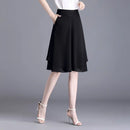High Waist Wide Leg Pants Women Summer Loose Thin Chiffon Five-Quarter Length Anti-Light Skirt Trendy Casual Trousers