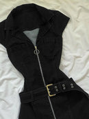 Vestido Jeans Feminino Mini Y2K com Cinto - Streetwear Grunge Verão