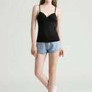 Sexy Women Crop tops Padded spaghetti strap Tank Top Women  built in bra off shoulder Camisole Seamless Tank Lingerie Underwear