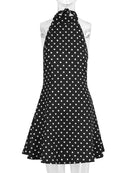Vestido Mini Feminino com Bandagem e Patchwork Contrastante - Sexy Cintura Alta Verão
