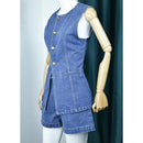 2026 Denim Shorts Suit Women Streetwear Outfits Distressed Top Sleeveless Round Collar Single Breasted Short Pants 2 Piece Sets