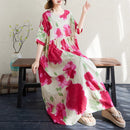 Boho Long Skirt Cotton Linen ort Sve round Ne fiti Flower plus Size Women Casual Summer Dr A-Line Skirt