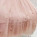 Mesh Plested Skirts Women Chic Pearl Aesthetic Midi Skirt Holiday Sweet Temper Female Spring High Waist Delicate Faldas Largas