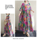 Boho Long Skirt Cotton Linen ort Sve round Ne fiti Flower plus Size Women Casual Summer Dr A-Line Skirt