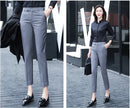 Black Gray Suit Pants Woman High Waist Pants Office  Formal Work Trousers Female Elegant Casual Straight Pants