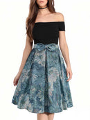 Floral Print Summer Skirt Women High Waist Swing 50s Vintage Retro Rockabilly Midi Pleated Skirts Faldas