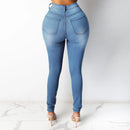 Botvotee Skinny Pencil Jeans for Women High Waisted Casual Elegant Office Denim Pants Blue White Black Elastic Jeans Woman