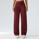 Yoga wide leg pants for women high waisted loose straight leg pants casual sports yoga pants women's outerwear