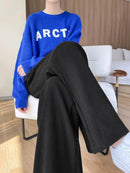 Women's Fleece Wide Leg Pants Winter High Waist Long Pants Loose Casual