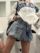 American Vintage Denim Skirt Women Street Sexy Bud Mini Skirt High Waisted Harajuku Y2K Puff Casual Preppy Style Chic Skirt