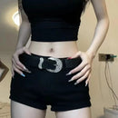 European Style Denim Shorts for Women Low-waisted Ins Summer Hip-covering Sexy Hot Girls Solid All-match Streetwear Casual Y2k