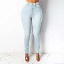 Botvotee Skinny Pencil Jeans for Women High Waisted Casual Elegant Office Denim Pants Blue White Black Elastic Jeans Woman