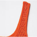 Knitted Sequined Crop Top Women Casual Slim Fit Square Collar Sleeveless Backless Bodycon Vest New Fashionable Ladies Basic Tops