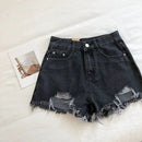 Shorts Women Spring And Summer Ripped Denim Shorts Women's High Waist Irregular White Short Pants Ropa Mujer