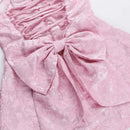 Vestido Feminino Jacquard com Ombro Frio e Laço - Sexy Costas Abertas Amarrão Festa Verão