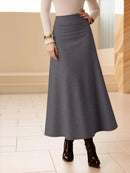 Women Midi Skirt High Waist A line Flowy Style Breathable Fabric Ideal for Casual Streetwear Dates  Classic Colors