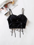Womens Spaghetti Straps Tops Sexy Backless Bralette Breathable Comfortable Underwear Gothic Vest Short Style Crop Top Streetwear