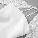 Vestido Mini Feminino com Renda Patchwork e Cintura Franzida - Linha A Costas Abertas Sexy Festa Balada Outono Inverno