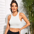 4Pcs Women Rib Knit Crop Tank Top Casual Sleeveless Crew Neck Slim Fit Basic Camisole Streetwear Summer Daily Workout Yoga Tops
