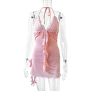 Vestido de Renda com Decote V e Costas Abertas - Estilo Balada