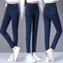 Oversize High Waist Stretch Jeans Black Autumn Women Slim Skinny Trousers Fashion Embroidery Female Winter Casual Denim Pants
