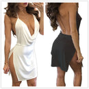 Vestido Mini Feminino Bodycon com Alças Finas e Barra Irregular - Elegante Festa Clube
