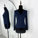 Casual Knitwear Lace V-Neck Cardigan Women Slim Solid Long Sleeves Commuting Cropped New Outwear Women's Knit Cardigan Top 2026
