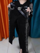 Women Jeans Autumn Spring 2025 Fashion High Waist Hot Drill Slim Cotton Elastic Denim Trousers Elegant Casual Black Pencil Pants