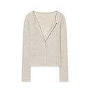 Cardigan Feminino de Renda com Botões e Manga Longa - Cropped Vintage Tricô Suave Casual