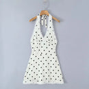 Vestido Halter Mini Feminino com Renda e Poá - Elegante, Sexy, Costas Abertas - Verão 2025