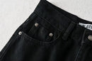 Women's High Waist Jeans 2025 Spring Fall Relaxed Straight Leg Raw Hem Floor-Length Vintage Inspired Daily Uniform