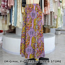 Bohemian Boho Retro Floral Print Skirts Women Indie Folk Summer High Waist A-Line Pleated Long Skirts Casual Holiday Beach Skirt