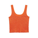 Knitted Sequined Crop Top Women Casual Slim Fit Square Collar Sleeveless Backless Bodycon Vest New Fashionable Ladies Basic Tops
