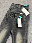 Summer High Waist Slim Black Grey Jeans American Style Vintage Long Pants Oversized Washed Denim Flare Pants Women Spring