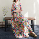 Boho Long Skirt Cotton Linen ort Sve round Ne fiti Flower plus Size Women Casual Summer Dr A-Line Skirt