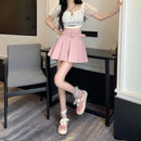 Pleated Mini Skirts Women High Waisted Aesthetic Preppy All-match Summer Kawaii Clothes Cute Korean Fashion Мини Юбки Girls Pure
